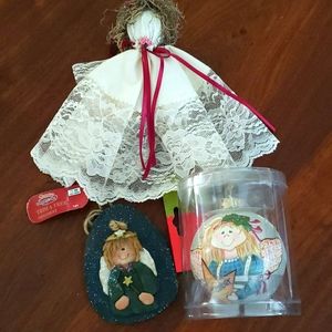 NWOT 3 Angel Christmas Ornaments